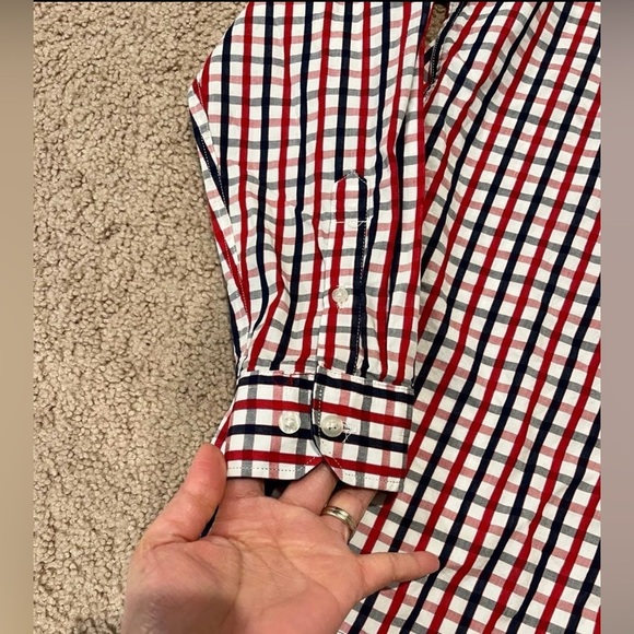 Men's GALAXY BY HARVIC checkered plaid long sleeve button down shirt - Picture 8 of 11